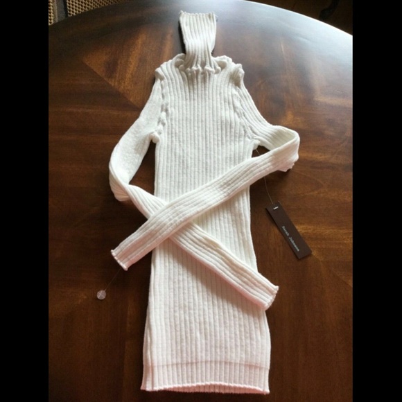 Sarah Johnson WIDE RIBBED TURTLENECK SWEATER IVORY S - Picture 11 of 11